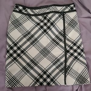 Wool blend plaid skirt